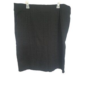 CATO Skirt Elastic Waist Textured Knee Length Pencil Straight Black Plus Sz 24W